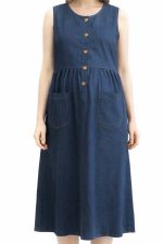 سارافون جین بارداری و شیردهی بدون آستین (قد ۱۰۰ سانت)