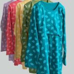 ست راحتی بارداری و شیردهی طرح‌دار و نخی (تونیک و شلوار)