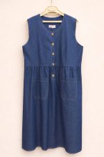 سارافون جین بارداری و شیردهی بدون آستین (قد ۱۰۰ سانت) - Image 3