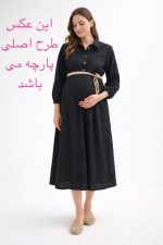 پیراهن بارداری مجلسی خامه‌دوزی مدل کمر کنفی (دورنگ) - Image 2