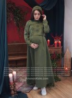 کراپ سارافون بارداری و مانتو مدل مهر (دو رنگ) - Image 3