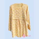 ست راحتی بارداری و شیردهی طرح‌دار و نخی (تونیک و شلوار) - Image 4